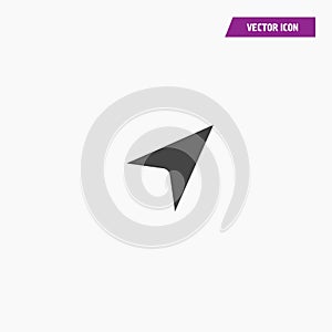 Black cursor icon in trendy flat style .