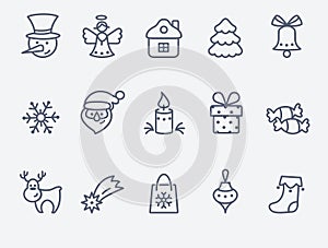 Set of 15 Christmas icons