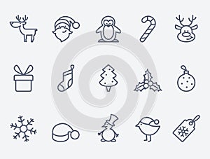 Set of 15 Christmas icons