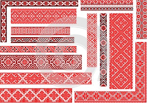 Set of 15 Seamless Ethnic Patterns for Embroidery Stitch