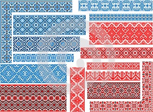 Set of 15 Seamless Ethnic Patterns for Embroidery Stitch