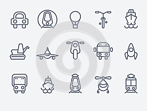 Set of 15 Transport icons