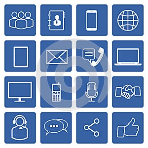 Set of 16 business symbol icons for web.