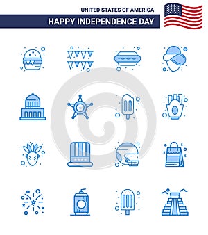 Set of 16 Modern Blues pack on USA Independence Day usa; city; dog; building; cowboy