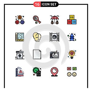 Set of 16 Modern UI Icons Symbols Signs for audio, ableton, investment, transportation, good