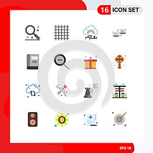 Set of 16 Modern UI Icons Symbols Signs for connection, business, streamline, exchange, connect