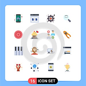 Set of 16 Modern UI Icons Symbols Signs for interface, dote, goal, search, target