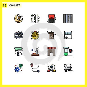 Set of 16 Modern UI Icons Symbols Signs for paint, art, friday, gird, offer