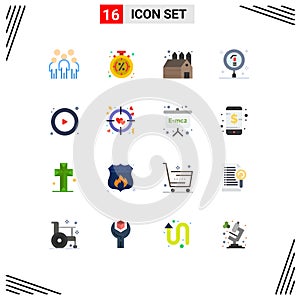 Set of 16 Modern UI Icons Symbols Signs for science, education, sale, chemical, storehouse