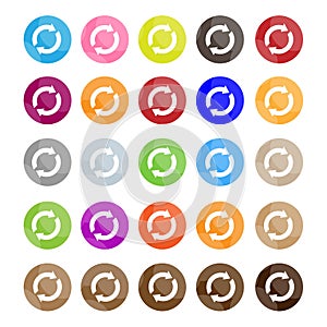 Set of 16 Reset Icons or Refresh Buttons