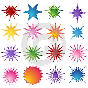 Set of 16 Starburst Shapes