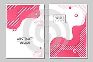 Set of 2 abstract posters. Liquid shapes.