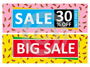 Set of 2 Big Sale Vector Banners. Best Price, Big Sale and 30% off Discount.