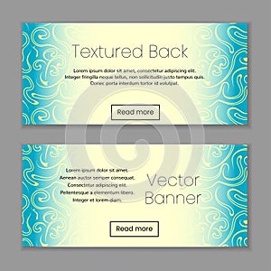 Set of 2 horisontal banners. Vector template isolated on gray background