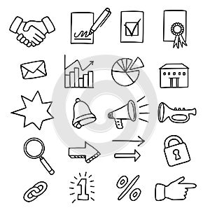 Set of 20 business related icons