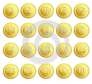 Set 20 Buttons Currency