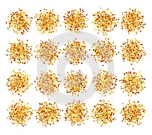 Set of 20 round gold stipple pattern for design