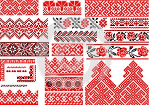 Set of 21 Seamless Ethnic Patterns for Embroidery Stitch
