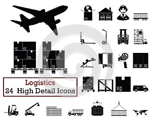 Set of 24 Logistics Icons
