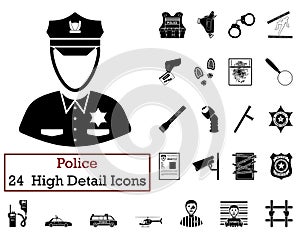 Set of 24 Police Icons