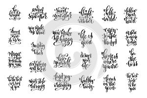 Set of 25 black and white positive quote