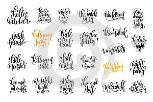 Set of 25 halloween party hand lettering inscription