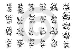 Set of 25 hand lettering inscription motivation and inspiration