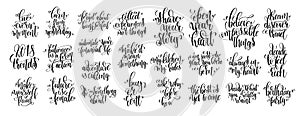 Set of 25 hand lettering motivational and inspirational quotes