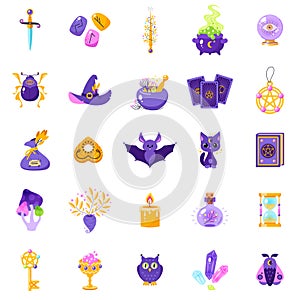 Set of 25 magic icons