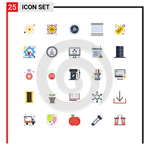 Set of 25 Modern UI Icons Symbols Signs for black friday, thumbnails, cinema, layout, cover