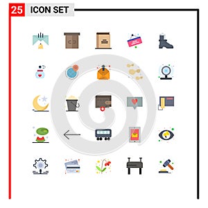 Set of 25 Modern UI Icons Symbols Signs for board, new, interior, arrival, open book