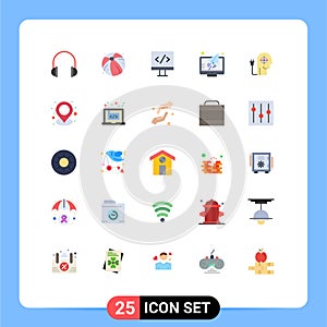 Set of 25 Modern UI Icons Symbols Signs for boosting, boosting, computer, screen, monitor