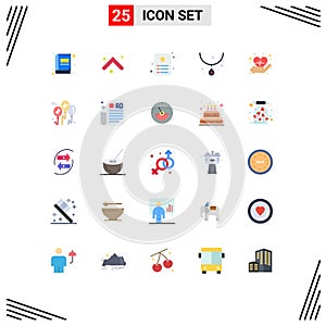 Set of 25 Modern UI Icons Symbols Signs for care, jewelry, card, gem, identity