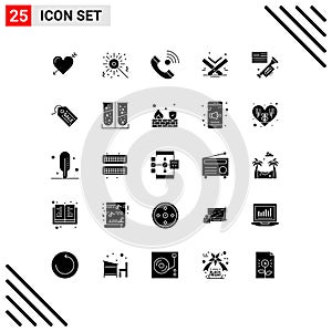 Set of 25 Modern UI Icons Symbols Signs for eid, book, call, holy, outgoing