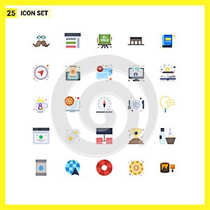 Set of 25 Modern UI Icons Symbols Signs for monument, columns, sidebar, architecture, science