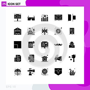 Set of 25 Modern UI Icons Symbols Signs for record, record, smart, demo, revenue