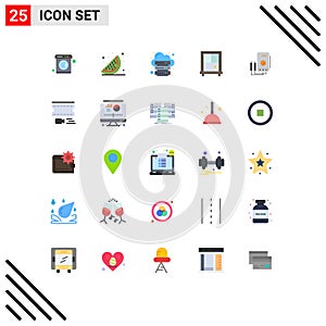 Set of 25 Modern UI Icons Symbols Signs for tester, watt, hosting, amper, window