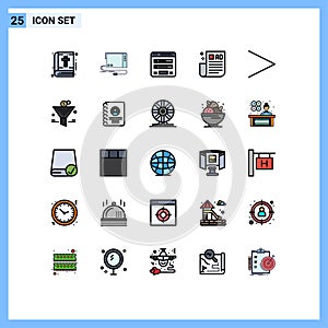 Set of 25 Modern UI Icons Symbols Signs for tips, business tips, sound, advertising tips, sitemap