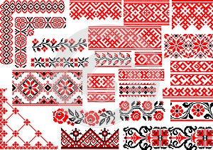 Set of 25 Seamless Ethnic Patterns for Embroidery Stitch