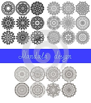 Set of 26 mandala design, circle ornament