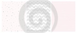 Set of 3 Bright Delicate Chevron and Dots Vector Patterns.