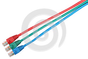 Set of 3 colored patch cord with connector RJ45