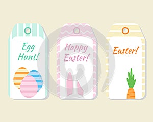 Set of 3 Easter gift/favor tags in pastel colors.