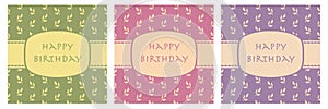 Set of 3 Happy birthday greeting card