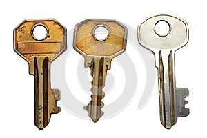 Set of 3 metallic keys