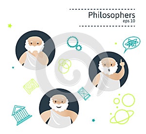 Set of 3 philosophers