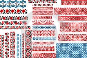 Set of 30 Seamless Ethnic Patterns for Embroidery Stitch