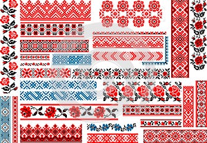 Set of 30 Seamless Ethnic Patterns for Embroidery Stitch