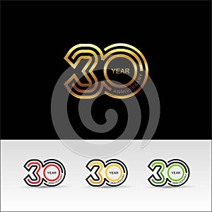 Set of 30th Anniversary logo design template