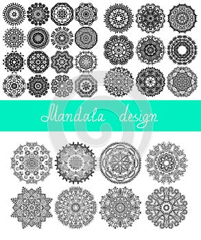 Set of 33 mandala design, circle ornament